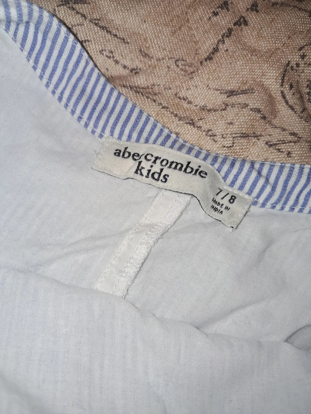 Abercrombie & Fitch Blue Striped Tank with White Scallop Hem Shorts